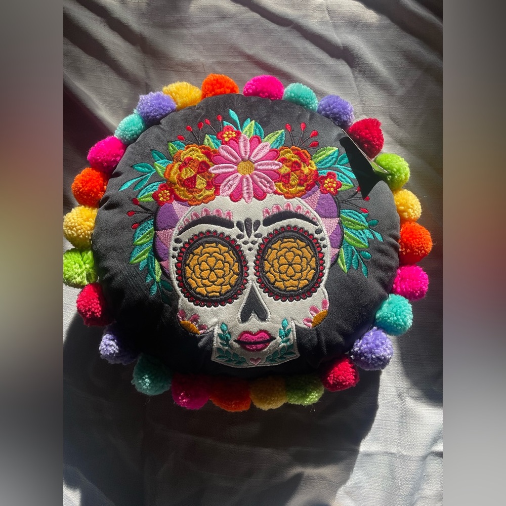 NEW - Sugar skull throw pillow